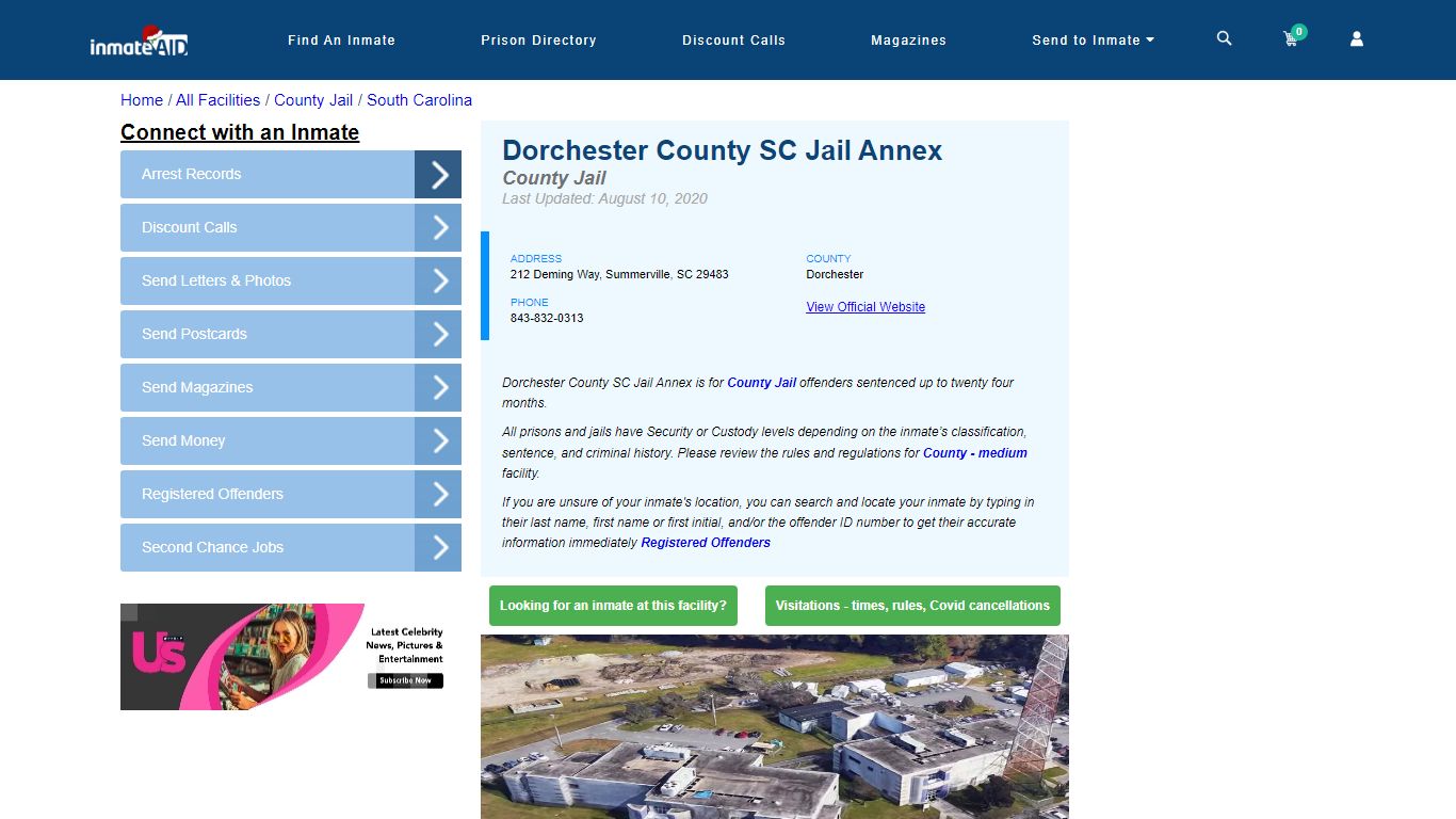 Dorchester County SC Jail Annex - Inmate Locator - Summerville, SC