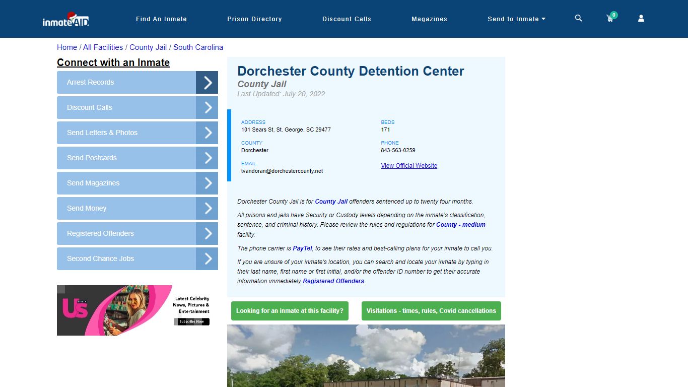 Dorchester County Detention Center - Inmate Locator - St. George, SC